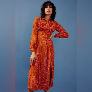 Women’s Topshop Rust Orange Long Sleeve Dress